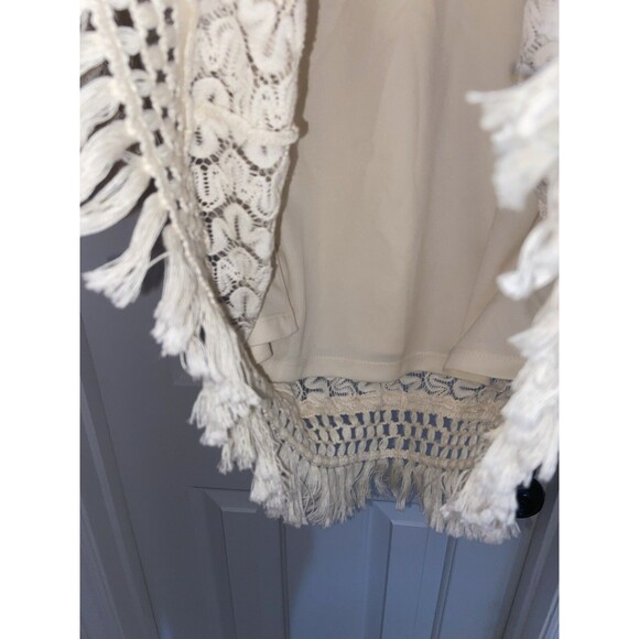 Ivory Lace Overlay Cocktail Dress Medium Design Lab Lord & Taylor Coquette - Picture 6 of 9